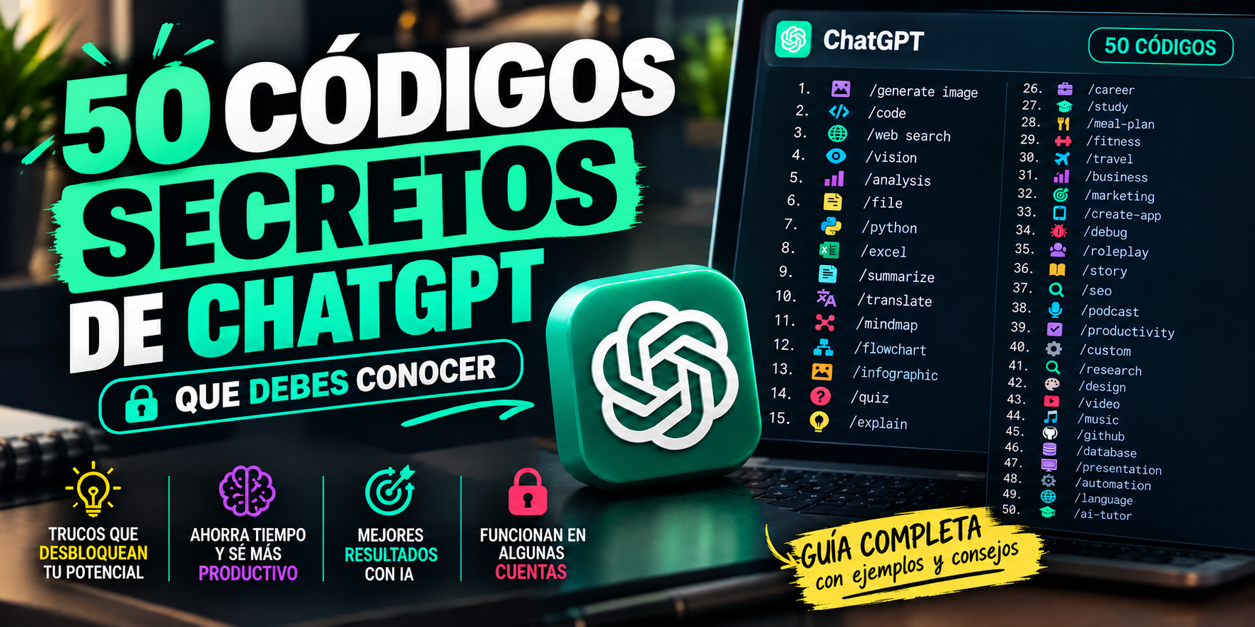 50 Comandos “secretos” de ChatGPT que pocos conocen y cómo puedes utilizarlos
